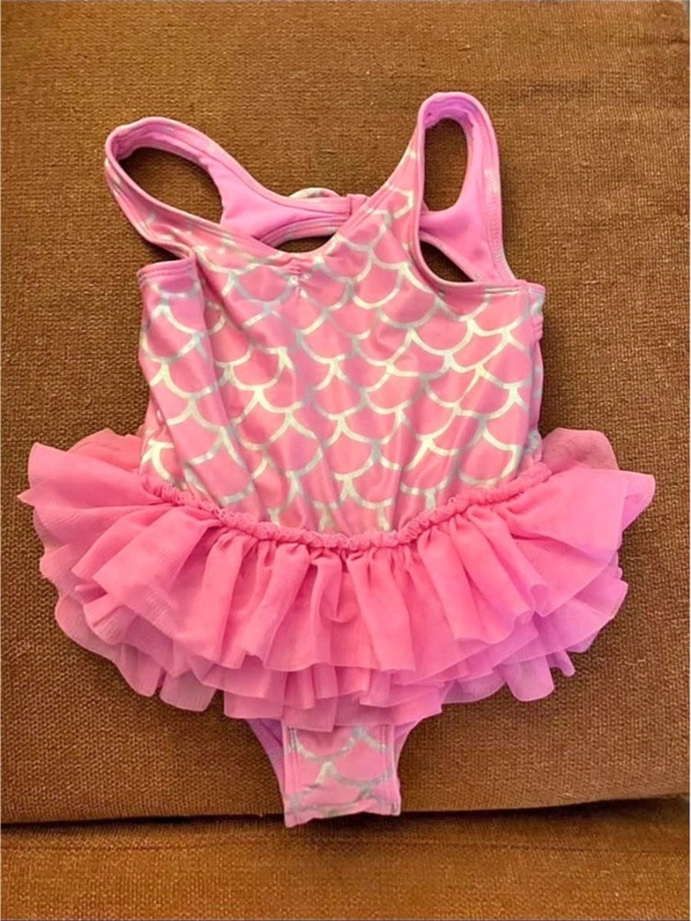 Cat & Jack Mermaid Scale Tutu One-Piece Swimsuit Pink (5)